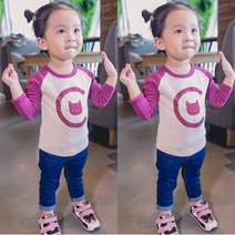 행복한초록 봄가을 보라야옹상의티(6~12개월 사이즈만)