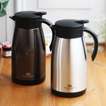 레아샵 스텐레스 보온 보냉 주전자 1L, 실버, 실버