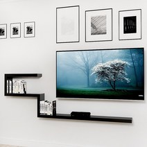 아이린 마스 E자형 거실장 벽걸이tv 벽선반, 마스E자형 블랙