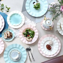 [데일리굿] 다회용 플라스틱 러블리 접시 14장세트(16cm 6장 22cm 4장 28cm 4장) 일회용접시, 1세트, 14장