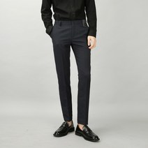 [데님공방] 남자슬랙스 스판 허리밴딩 9부10부 네이비 슬림일자핏 팬츠 S-2XL
