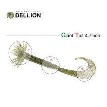 어원낚시 소프트베이트 DELLION 4.7인치 웜 배스낚시 루어, 008