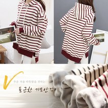 하늘바라기 여성용 봉봉 단가라 기모 후드 티 후드티