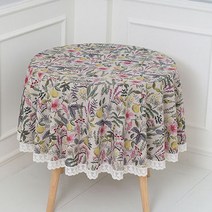 찬미디자인 레이스 원형식탁보, 라벤더 .lace, 원탁크기60cm용
