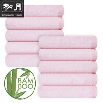 송월타올 뱀부얀 170g 뉴오리진 수건 10장, 라이트핑크, 10개
