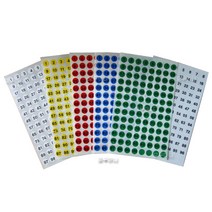 semo 숫자스티커321(7매)(지름9mm) 숫자라벨 레터링라벨 견출지 라벨지 일반 형광스티커 색상숫자, 백색