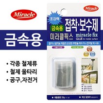 미라클픽스 접착보수제-금속용 다목적 금속 보수 철 알루미늄 손상 성형, 금속용-20g, 1개