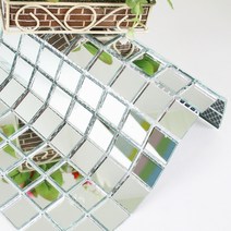 모네스페스 점착식 미러거울모자이크타일 실버은경25mm(1장), 접착식모자이크타일 1장