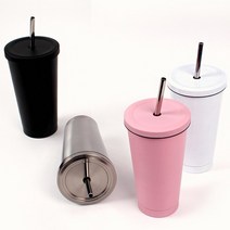디자인에버 테이크아웃 콜드컵 스트로우 텀블러 500ml 각인추가, 핑크 A-1몸통각인 F-1