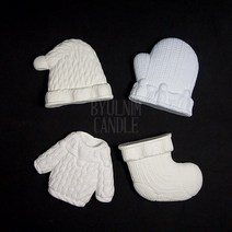 별님아씨 명가 겨울 크리스마스 테마 수제 실리콘몰드, 니트 장갑
