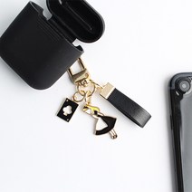 스마트커버 고구마 에어팟 키링, 소녀블랙스트랩