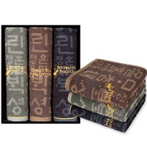 [웰하임] 한글 죽사 타올 기념품타올 행사 답례품 수건, 브라운, 1개