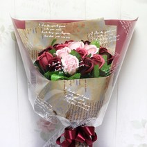 포유더샵 비누꽃다발 25송이 30송이, 카 와인 25송이