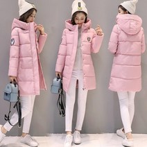 (파격가)(핑크 그레이 카키 블랙 화이트 블루)수애패딩 후드 미디롱 기본여성패딩 기본H핏 여성큰옷 폼폼이 허벅지기장 전지현파카