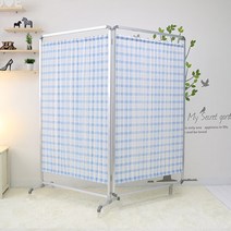그루브 F 파티션 2단 일반천, 블루체크/하단부(고정식)