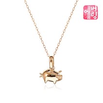 14K 아기 황금 복돼지 목걸이_NNKGJD4704