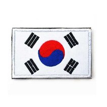 태극기 고급 벨크로 자수 와펜 패치