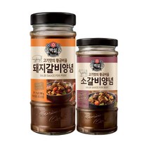 (상온)백설 돼지갈비양념500gx1개+소갈비양념290gx1개, 1세트