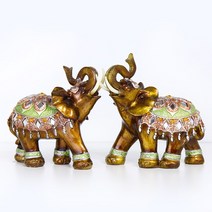 코끼리장식품 코끼리 꽃거울 2p 소 행복코끼리 장식품