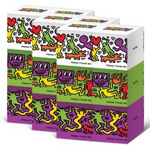 한예지 키스해링 PLAY 천연펄프 미니 미용티슈 230p, 6개입, 3팩