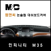 인피니티 M35(2005~2009년) 대쉬보드커버-논슬립 썬커버 햇빛차단/눈부심방지, 부직포원단+블랙라인