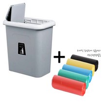 민스리빙 뚜껑싱크대휴지통 + 주방소품 택1 음식물 쓰레통 다용도 바구니, (뚜껑★화이트)+(연속봉투5개)