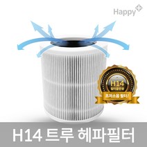 해피플러스 미니 공기청정기 AIR-H14, AIR-H14 전용 필터(헤파필터 H14등급)