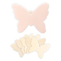 attizone 나무와패 와패 나무목걸이 메달 만들기재료, 나무와패(나비)-소포장(5개입)