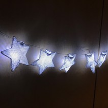 아리조명 LED 건전지 장식 조명 트리 전구 메탈별 10p, 백색