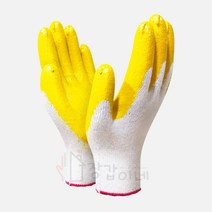 장갑이네 작업용 국산 코팅장갑 백 노랑 청 검정 반코팅 장갑, 13G 노랑코팅, 1개