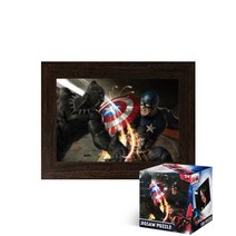 퍼즐피플 마블 어벤져스 시빌워 직소퍼즐, 미니큐브 블랙 팬서 VS 캡틴 108P 액자포함(99피스자체제작월넛), 108p