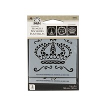 FOLKART FRENCH CROWN 스텐실도안, 1개