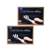 크린랲 셰프 니트릴 장갑 M, 40매입, 2개