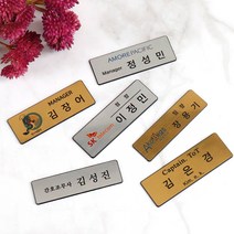 아코빅스 골드 실버 메탈 명찰 사원직원 학생이름표 회사명찰, 04집게(중70x25mm실버)