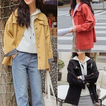 포인트 체크 컬러 데님 자켓_GSU0012