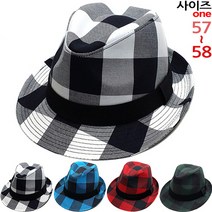 이럭셔리클럽 사각체크 중절모 페도라 남녀공용-CAP190375