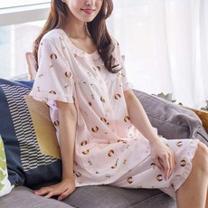 훌라펫 여성용 까까댕댕 아사면 반팔세트