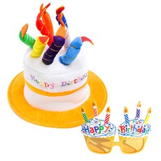 파티쇼 생일케익모자 + 컵케익안경