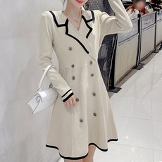 대박난박양 니트 더블버튼 원피스