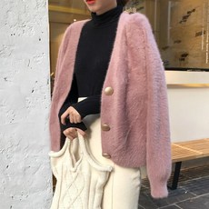 루인드 브이넥 앙고라 니트 가디건 5color / 여성 가을 간절기 무지