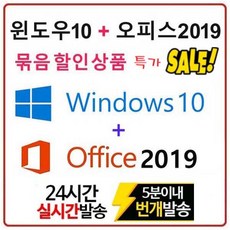 마이크로소프트 윈도우10+오피스2019 묶음상품