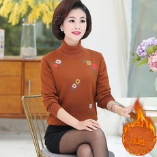 겨울 중년 엄마 기모 목폴라 스웨터 15