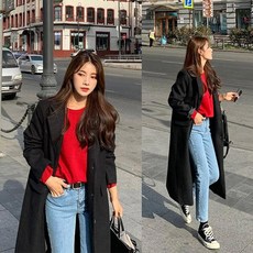 온더리버 자체제작 미드 겨울 더블 롱 코트