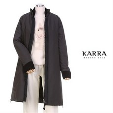 카라 KARRA 누빔안감 프릴압축롱패딩점퍼 + 진주브롯치고리SET KBIWJP009A