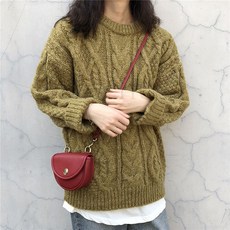 kirahosi 여성 꽈배기 니트 스웨터 슬림 루즈핏 12호+덧신증정 AMwoyf35