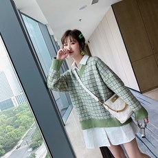 10대 20대 여성 브이넥니트 가을 상의 탑