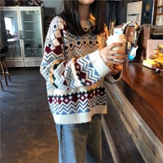 여성 빅사이즈 라운드넥 스웨터 15 VCH15 603879610492_hKba