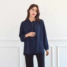 BL1902K8A-보웬 밍크 타이 블라우스 브로치블라우스