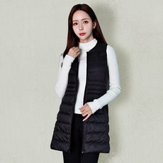 JYCOMPANY 오리털 100% 여성 집업 롱패딩조끼