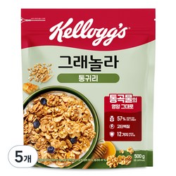 켈로그 통귀리 그래놀라 시리얼, 500g, 5개
